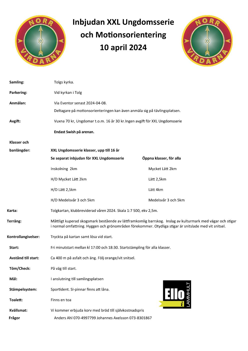 image: XXL Ungdomsserie och Motionsorientering onsdagen den 10 april