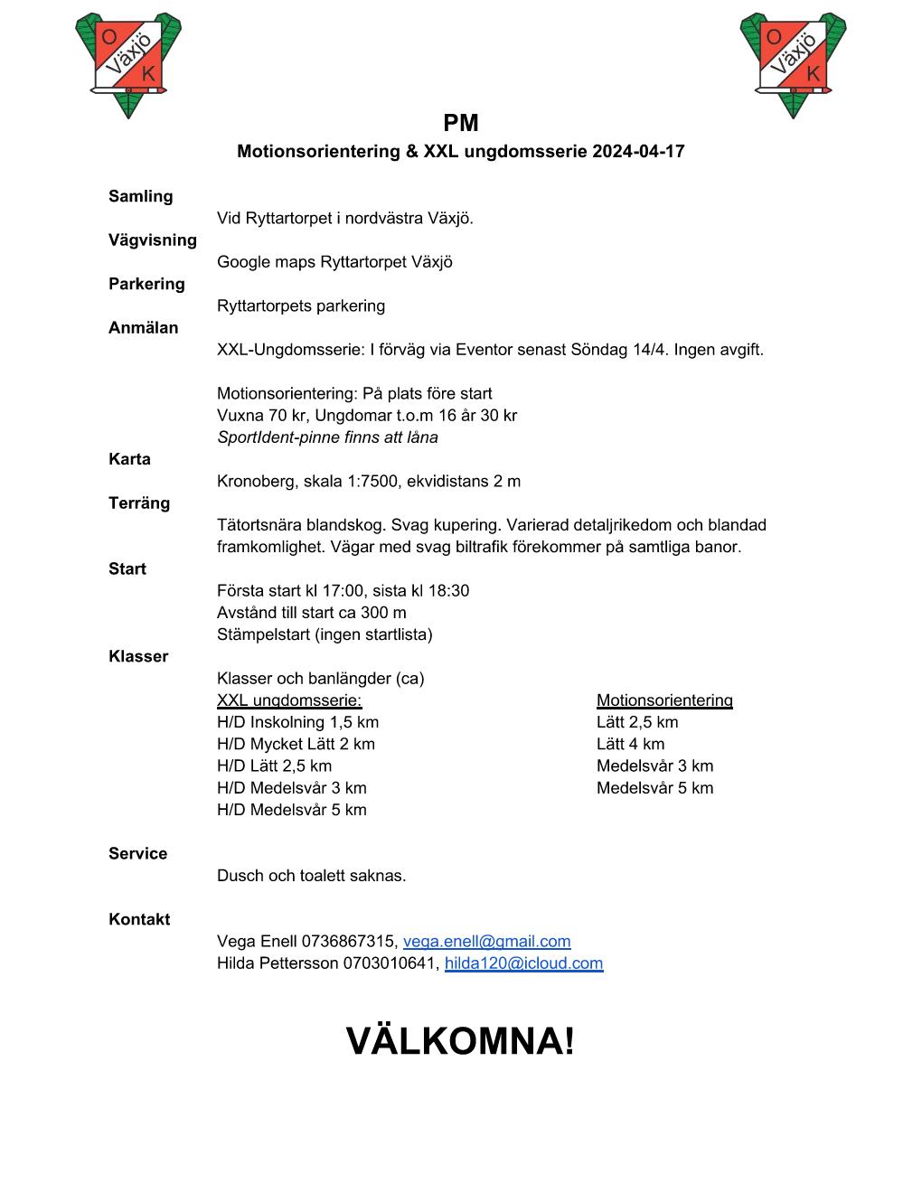 image: XXL Ungdomsserie och Motionsorientering onsdagen den 17 april